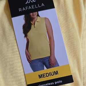 Rafaella Women's Yellow Sleeveless Polo Top